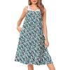 image:imageSWOMOG 100 Cotton Nightgowns for Women Lace Nightgown Sleeveless Sleep Dress Victorian Sleepshirt Button Strap GownAnany Blue Floral