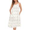 image:imageSWOMOG 100 Cotton Nightgowns for Women Lace Nightgown Sleeveless Sleep Dress Victorian Sleepshirt Button Strap GownWhite Flower