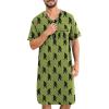 image:imageSWOMOG Mens Nightgown Short Sleeve Lounge Sleep Henley Shirt Pajama Big amp Tall Nightshirt Comfy Nightwear M3XLArmy Green Bigfoot