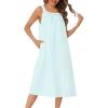 image:imageSWOMOG Womens Cotton Nightgowns Sleeveless Night Gown Embroidery House Dress Soft Long Nightdress with PocketsGreen