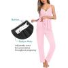 image:imageSWOMOG Maternity Nursing Robe Set 3 Piece Breastfeeding Pajamas 3 in 1 Labor Delivery Sleevless TopsampLong Pants Pregnancy PjsPink