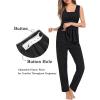 image:imageSWOMOG Maternity Nursing Robe Set 3 Piece Breastfeeding Pajamas 3 in 1 Labor Delivery Sleevless TopsampLong Pants Pregnancy PjsSleevelessblack Grey