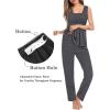 image:imageSWOMOG Maternity Nursing Robe Set 3 Piece Breastfeeding Pajamas 3 in 1 Labor Delivery Sleevless TopsampLong Pants Pregnancy PjsSleevelessdeep Grey