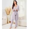 image:imageSWOMOG Maternity Nursing Robe Set 3 Piece Breastfeeding Pajamas 3 in 1 Labor Delivery Sleevless TopsampLong Pants Pregnancy PjsSleevelesslilac Purple