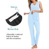 image:imageSWOMOG Maternity Nursing Robe Set 3 Piece Postpartum Breastfeeding Pajamas 3 in 1 Hospital Labor Delivery Pregnancy PjsBaby Bluepants