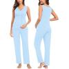 image:imageSWOMOG Maternity Nursing Robe Set 3 Piece Postpartum Breastfeeding Pajamas 3 in 1 Hospital Labor Delivery Pregnancy PjsBaby Bluepants