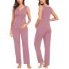 image:imageSWOMOG Maternity Nursing Robe Set 3 Piece Postpartum Breastfeeding Pajamas 3 in 1 Hospital Labor Delivery Pregnancy PjsTaro Purplepants