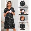 image:imageSWOMOG Nursing Nightgown 3 in 1 Labor and Delivery Hospital Gown Maternity Dress Short Sleeve Birthing Robe for BreastfeedingBlack Star
