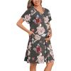 image:imageSWOMOG Nursing Nightgown 3 in 1 Labor and Delivery Hospital Gown Maternity Dress Short Sleeve Birthing Robe for BreastfeedingDark Grey Flower