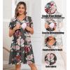 image:imageSWOMOG Nursing Nightgown 3 in 1 Labor and Delivery Hospital Gown Maternity Dress Short Sleeve Birthing Robe for BreastfeedingDark Grey Flower