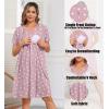 image:imageSWOMOG Nursing Nightgown 3 in 1 Labor and Delivery Hospital Gown Maternity Dress Short Sleeve Birthing Robe for BreastfeedingLilac Purple Heart