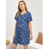 image:imageSWOMOG Nursing Nightgown 3 in 1 Labor and Delivery Hospital Gown Maternity Dress Short Sleeve Birthing Robe for BreastfeedingNavy Blue Heart