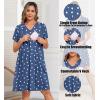 image:imageSWOMOG Nursing Nightgown 3 in 1 Labor and Delivery Hospital Gown Maternity Dress Short Sleeve Birthing Robe for BreastfeedingNavy Blue Heart