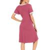 image:imageSWOMOG Women 3 in 1 DeliveryLaborNursing Nightgown Short Sleeve Pleated Maternity Sleepwear for BreastfeedingCoral