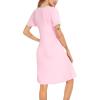 image:imageSWOMOG Women 3 in 1 DeliveryLaborNursing Nightgown Short Sleeve Pleated Maternity Sleepwear for BreastfeedingSleeve Short Pink