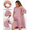 image:imageSWOMOG Women Maternity Nursing Gown and 34 Sleeve Robe Set Labor Delivery Nightgown Breastfeeding Hospital BathrobeTaro Purple