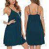 image:imageSWOMOG Womens Maternity Robe 2 Piece Nursing Nightgown for Breastfeeding 3 in 1 Labor Delivery Nursing Dress Lace BathrobeBlue Green