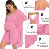 image:imageSWOMOG Womens Maternity Robe 2 Piece Nursing Nightgown for Breastfeeding 3 in 1 Labor Delivery Nursing Dress Lace BathrobeCoral Point