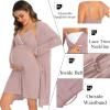 image:imageSWOMOG Womens Maternity Robe 2 Piece Nursing Nightgown for Breastfeeding 3 in 1 Labor Delivery Nursing Dress Lace BathrobeCtaro Purple