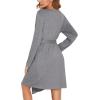 image:imageSWOMOG Womens Maternity Robe 2 Piece Nursing Nightgown for Breastfeeding 3 in 1 Labor Delivery Nursing Dress Lace BathrobeGrey