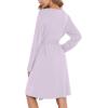 image:imageSWOMOG Womens Maternity Robe 2 Piece Nursing Nightgown for Breastfeeding 3 in 1 Labor Delivery Nursing Dress Lace BathrobeLilac