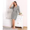 image:imageSWOMOG Nightgown and Robe Sets for Women 2 Piece Sleeveless Sexy Lace Strap Pajamas and 34 Sleeves Bathrobe with PocketsDeep Grey