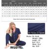 image:imageSWOMOG Women Pajama Sets TwoPiece Nightwear Short Sleeve Sleepwear Button Down Pj Lounge Sets with Long PantsNavy Blue