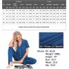 image:imageSWOMOG Women Pajama Sets TwoPiece Nightwear Short Sleeve Sleepwear Button Down Pj Lounge Sets with Long PantsRoyal Blue