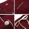 image:imageSWOMOG Womens Button Down Pajamas Set Short Sleeve Sleepwear Bride Soft Pj Lounge Sets XS3XLDeep Wine Red