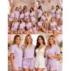 image:imageSWOMOG Womens Button Down Pajamas Set Short Sleeve Sleepwear Bride Soft Pj Lounge Sets XS3XLLight Purple