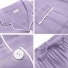 image:imageSWOMOG Womens Button Down Pajamas Set Short Sleeve Sleepwear Bride Soft Pj Lounge Sets XS3XLLight Purple