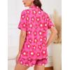 image:imageSWOMOG Womens Button Down Pajamas Set Short Sleeve Sleepwear Bride Soft Pj Lounge Sets XS3XLRose Floral