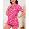 image:imageSWOMOG Womens Button Down Pajamas Set Short Sleeve Sleepwear Bride Soft Pj Lounge Sets XS3XLRose Floral