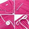 image:imageSWOMOG Womens Button Down Pajamas Set Short Sleeve Sleepwear Bride Soft Pj Lounge Sets XS3XLRose Red