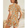image:imageSWOMOG Womens Button Down Pajamas Set Short Sleeve Sleepwear Bride Soft Pj Lounge Sets XS3XLZorange Leopard