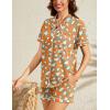 image:imageSWOMOG Womens Button Down Pajamas Set Short Sleeve Sleepwear Bride Soft Pj Lounge Sets XS3XLZorange Leopard