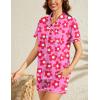 image:imageSWOMOG Womens Button Down Pajamas Set Short Sleeve Sleepwear Bride Soft Pj Lounge Sets XS3XLZrose Flower
