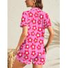 image:imageSWOMOG Womens Button Down Pajamas Set Short Sleeve Sleepwear Bride Soft Pj Lounge Sets XS3XLZrose Flower