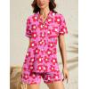 image:imageSWOMOG Womens Button Down Pajamas Set Short Sleeve Sleepwear Bride Soft Pj Lounge Sets XS3XLZrose Flower
