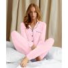 image:imageSWOMOG Womens Pajamas Set Long Sleeve Sleepwear Button Down Nightwear Soft Joggers PJs Sets with Pockets Lounge SetsPink
