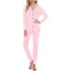 image:imageSWOMOG Womens Pajamas Set Long Sleeve Sleepwear Button Down Nightwear Soft Joggers PJs Sets with Pockets Lounge SetsPink