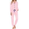 image:imageSWOMOG Womens Pajamas Set Long Sleeve Sleepwear Button Down Nightwear Soft Joggers PJs Sets with Pockets Lounge SetsPink