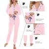 image:imageSWOMOG Womens Pajamas Set Long Sleeve Sleepwear Button Down Nightwear Soft Joggers PJs Sets with Pockets Lounge SetsPink