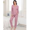 image:imageSWOMOG Womens Pajamas Set Long Sleeve Sleepwear Button Down Nightwear Soft Joggers PJs Sets with Pockets Lounge SetsTaro Purple