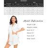 image:imageSWOMOG Womens Silk Satin Pajamas Set Short Sleeve Button Down Sleepwear Ruffle Hem Shorts PJ Sets TwoPiece LoungewearAwhite