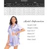 image:imageSWOMOG Womens Silk Satin Pajamas Set Short Sleeve Button Down Sleepwear Ruffle Hem Shorts PJ Sets TwoPiece LoungewearLavender