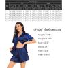 image:imageSWOMOG Womens Silk Satin Pajamas Set Short Sleeve Button Down Sleepwear Ruffle Hem Shorts PJ Sets TwoPiece LoungewearNavy Blue