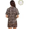 image:imageSWOMOG Matching Pajamas for Couples Satin Short Sleeve Sleepwear WomenMen Silk Soft Button Down Nightwear 2 Pcs LoungewearLeopard