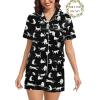 image:imageSWOMOG Matching Pajamas for Couples Satin Short Sleeve Sleepwear WomenMen Silk Soft Button Down Nightwear 2 Pcs LoungewearWhite Leopard