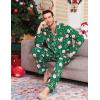 image:imageSWOMOG Mens Christmas Pajamas Sets Long Sleeve Button Down Pjs Mens Sleepwear Soft 2 Pcs Loungewear Nightwear with PocketsGreen Christmas Santa